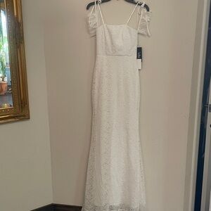 Lulu's Elegant White Lace Dress